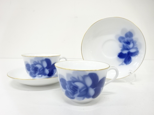 ★新品未使用 ペアセット★大倉陶園 カップ＆ソーサー デザート皿 エッグスタンド ペアセット 大倉陶園 カップ＆ソーサー デザート皿 エッグスタンド